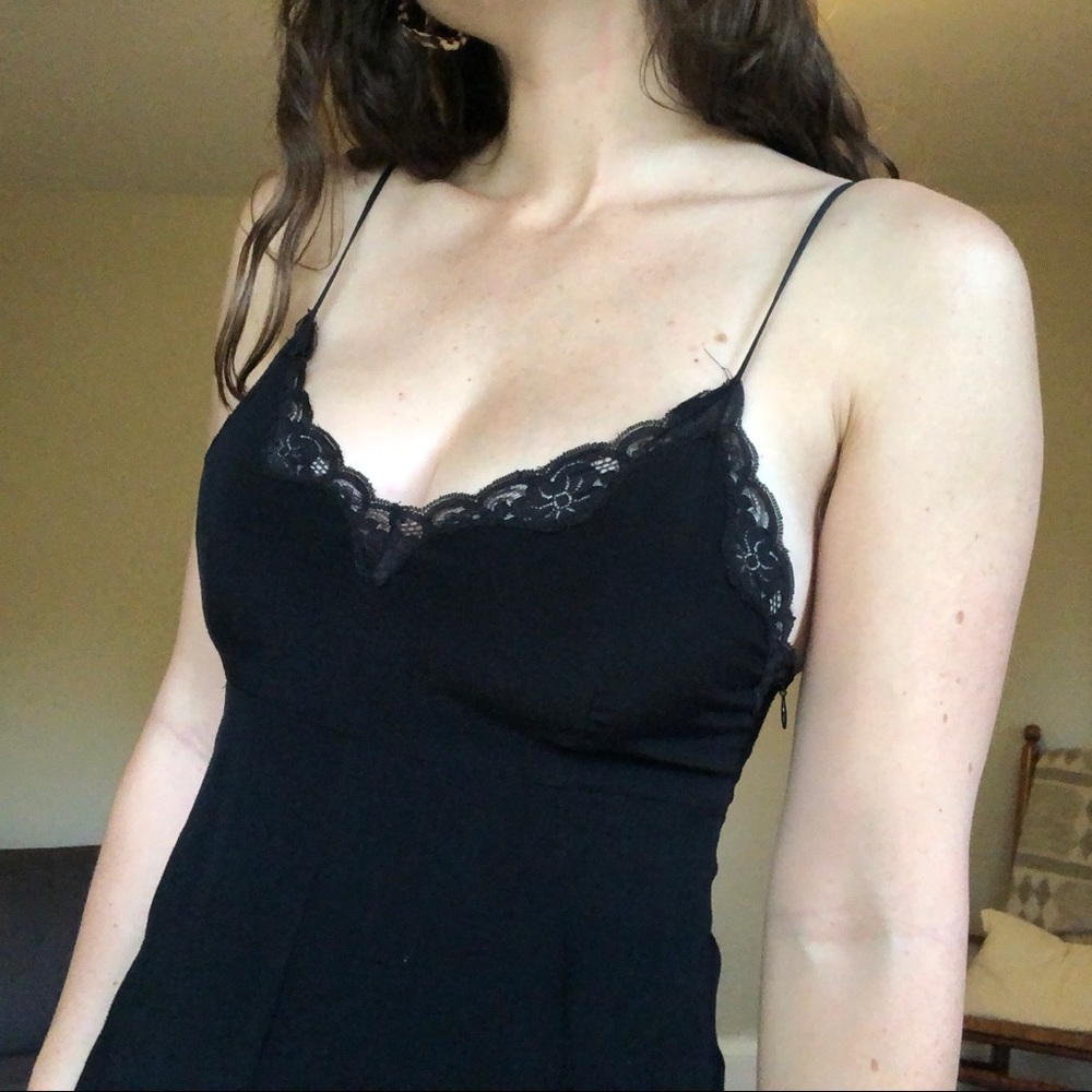 Aritzia Wilfred Black Lace Mini Dress